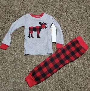 Eddie Bauer 2T or 8 Pajamas Set 2 Piece PJs Plaid Moose Cozy NEW Kids Girls Boys